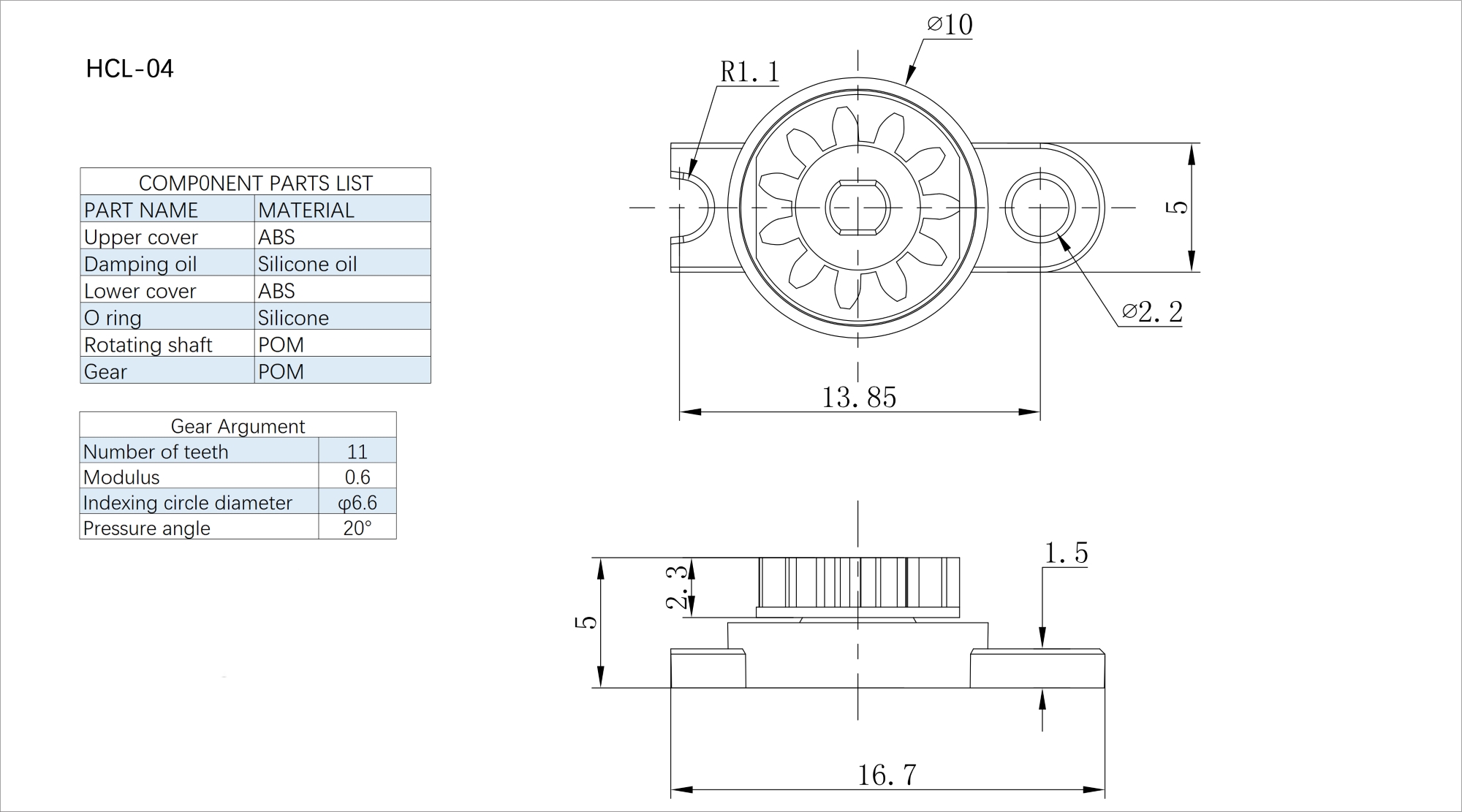 Rotary Damper HCL-04